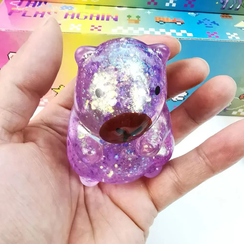 Capybara Glitter Squeeze Toy